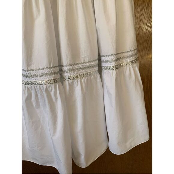 Ralph Lauren Black Label Cotton Tiered Midi Skirt White Size 8 - Picture 9 of 12